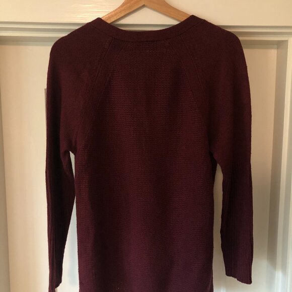 Madewell burgundy open front sweater w/ pockets - Picture 3 of 4